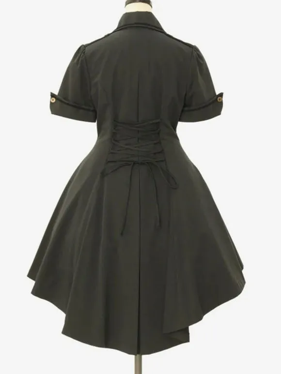 Classical Lolita Dress Polyester Short Sleeves Classic Lolita Dresses Black