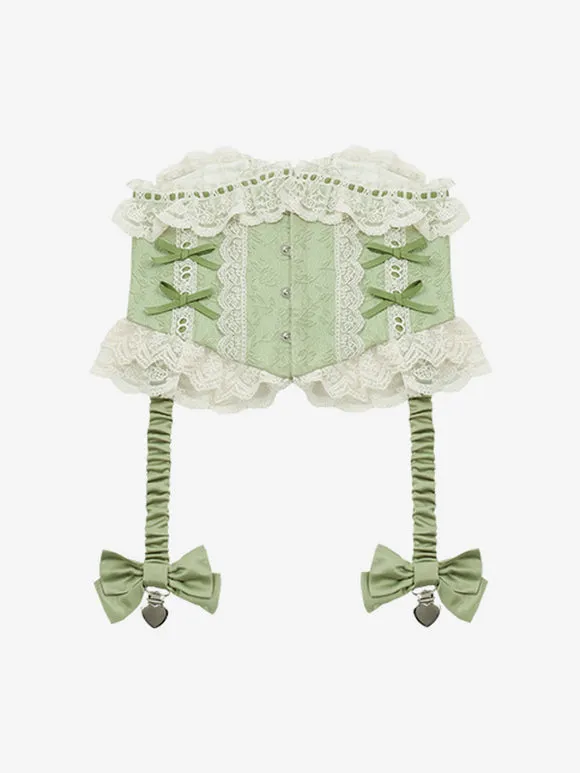 Classical Lolita Dress Polyester Short Sleeves Floral Print Lolita Dresses Classic Ecru White