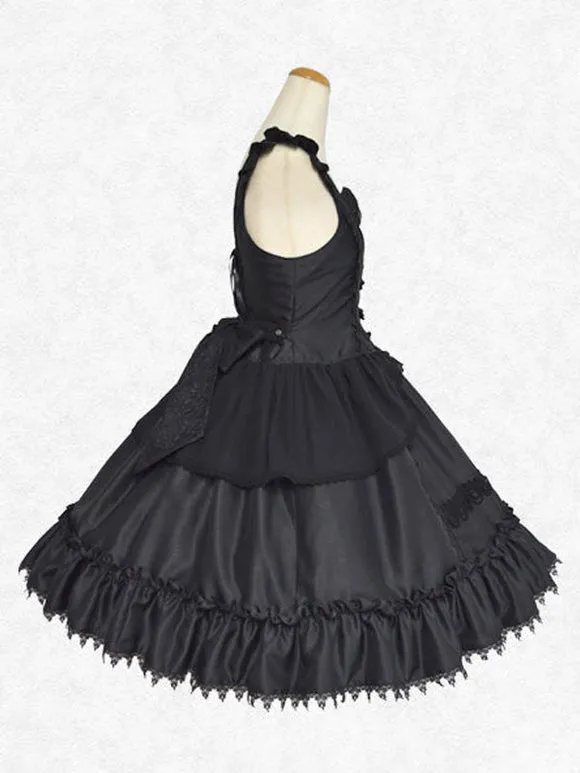 Classical Lolita Dress Polyester Sleeveless Classic Lolita Dresses Black