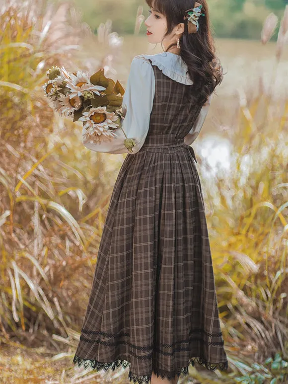 Classical Lolita Dress Polyester Sleeveless Lolita Dresses Chocolate