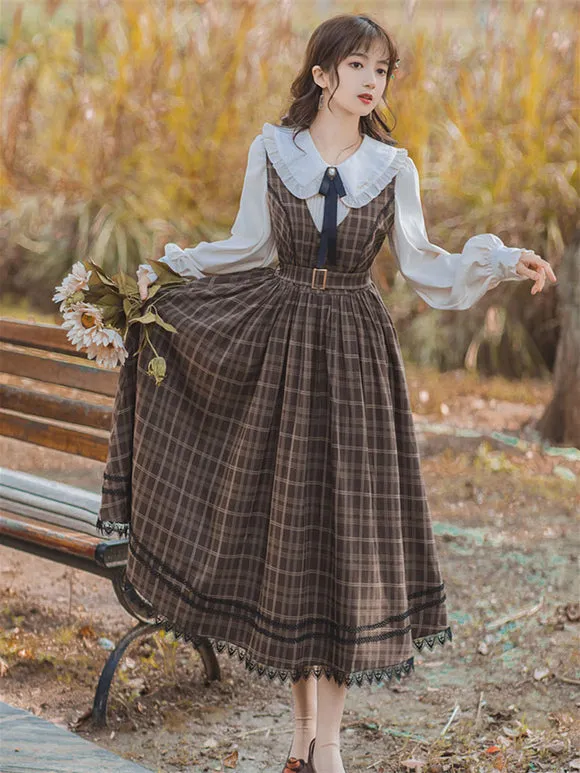 Classical Lolita Dress Polyester Sleeveless Lolita Dresses Chocolate