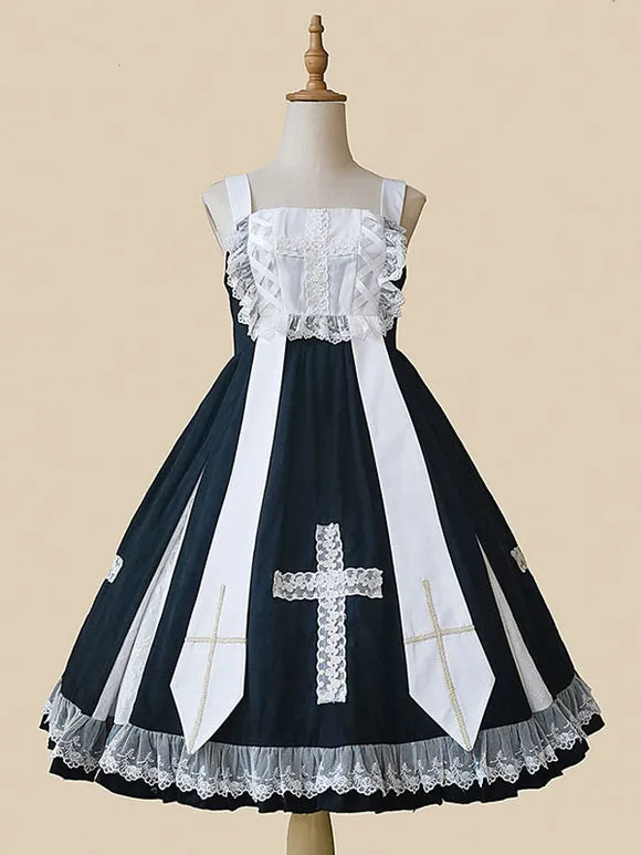 Classical Lolita Dress Ruffles Sleeveless Classic Lolita Dresses Black