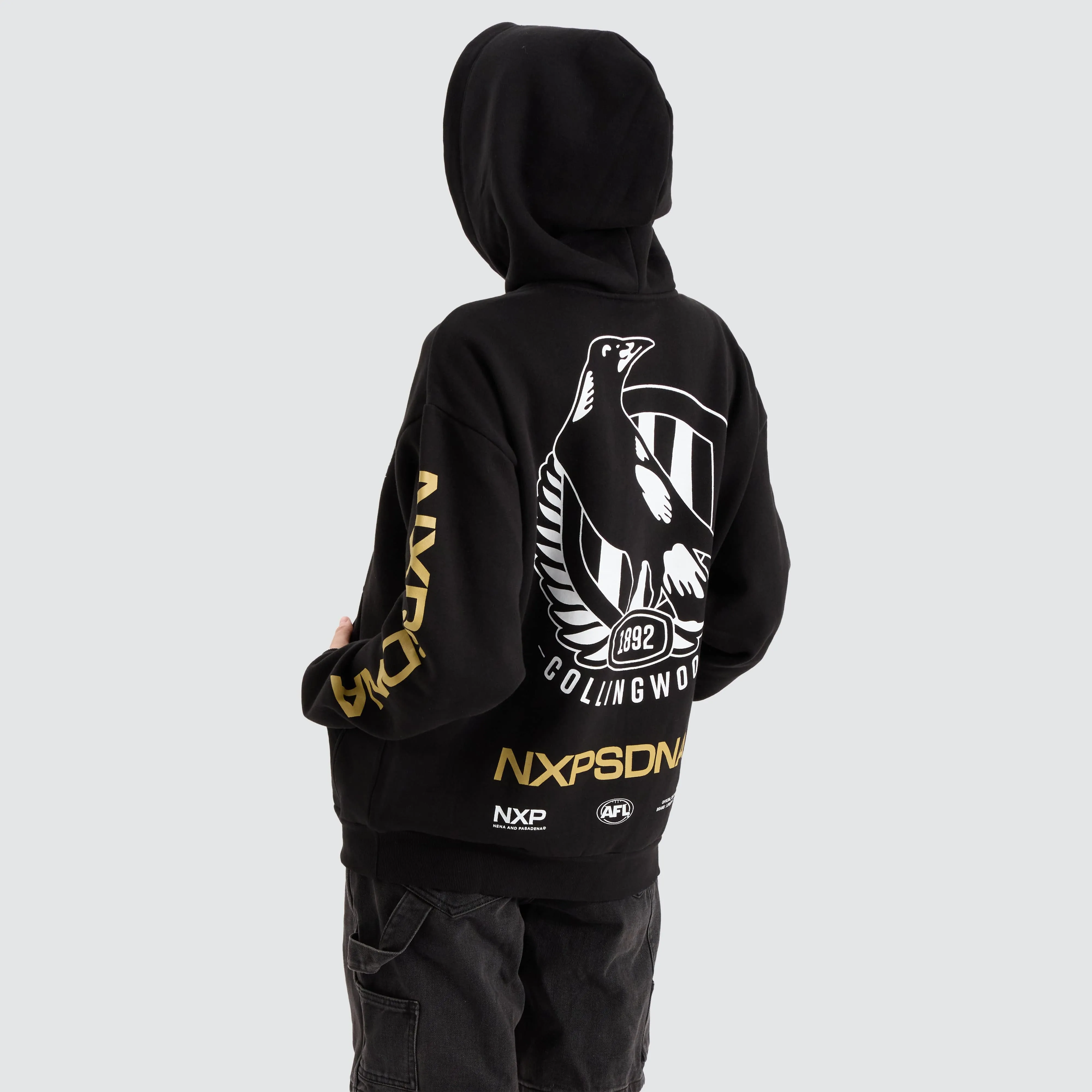 Collingwood Magpies AFL Relaxed Hoodie Jet Black
