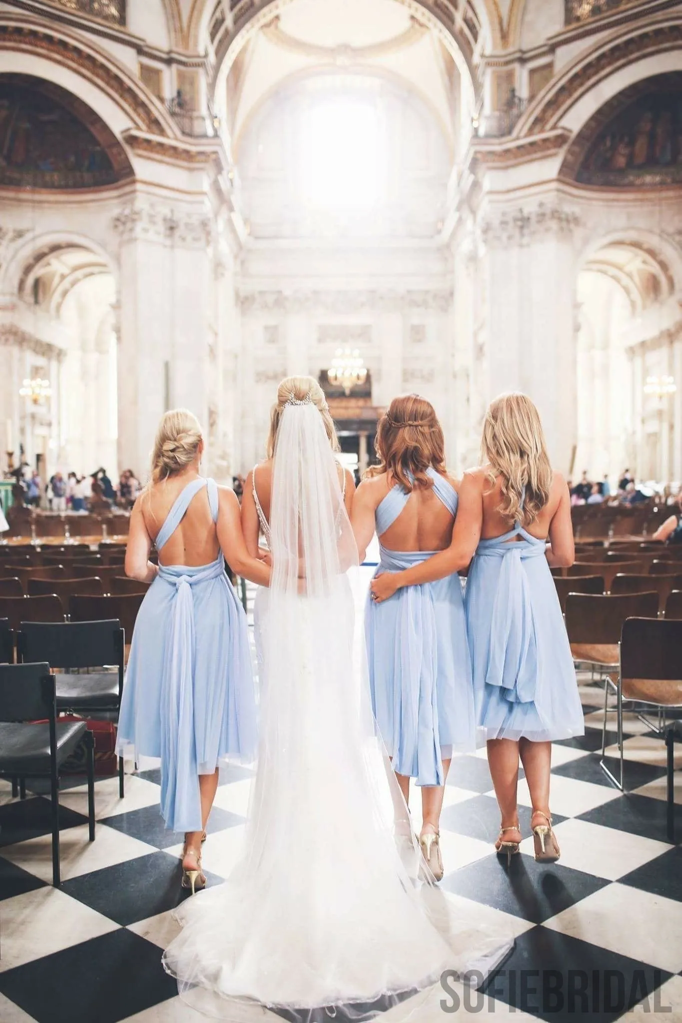 Convertible Bridesmaid Dresses, Light Blue Bridesmaid Dresses, Cheap Bridesmaid Dresses, PD0390
