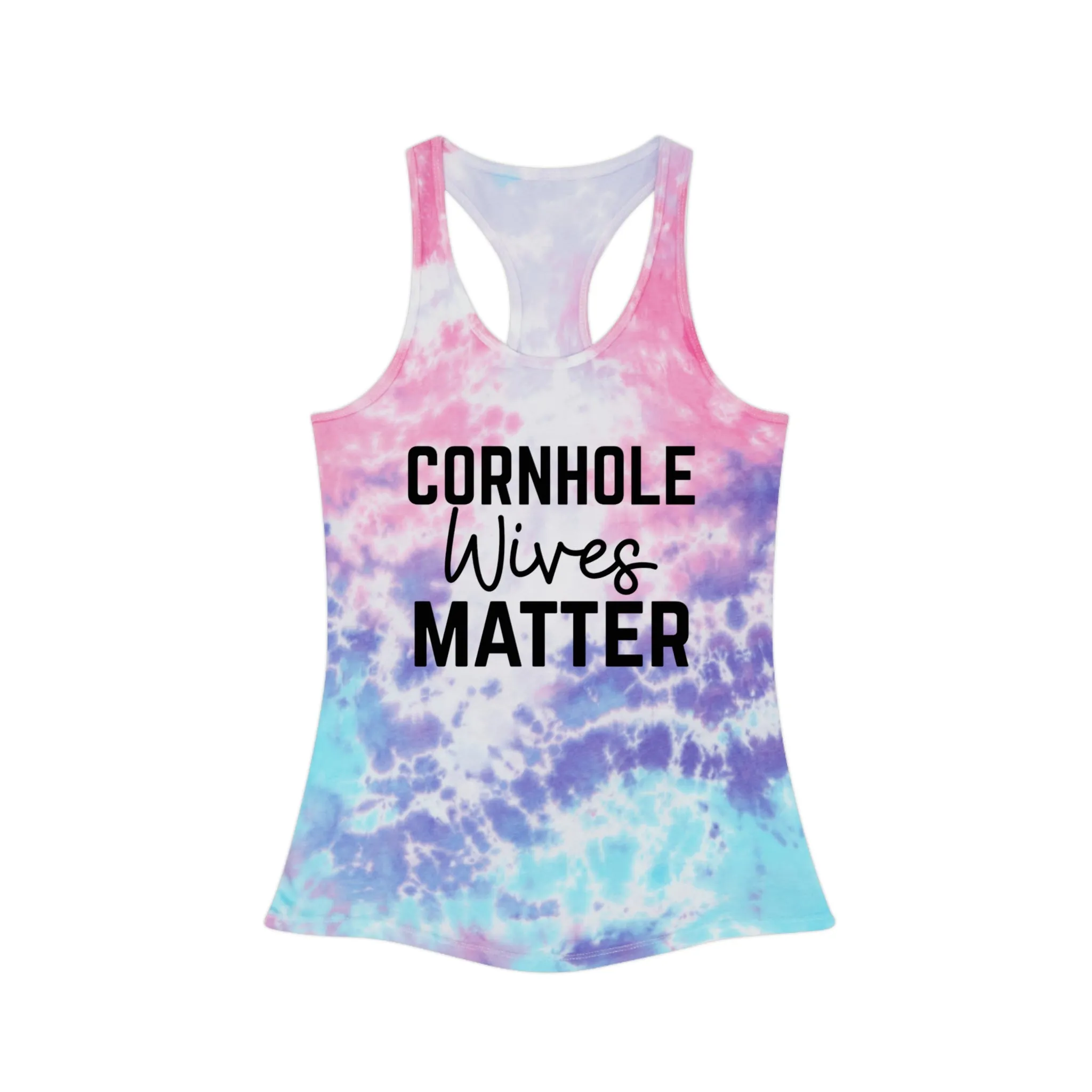 Cornhole Wives Matter-Tie Dye Racerback Tank Top