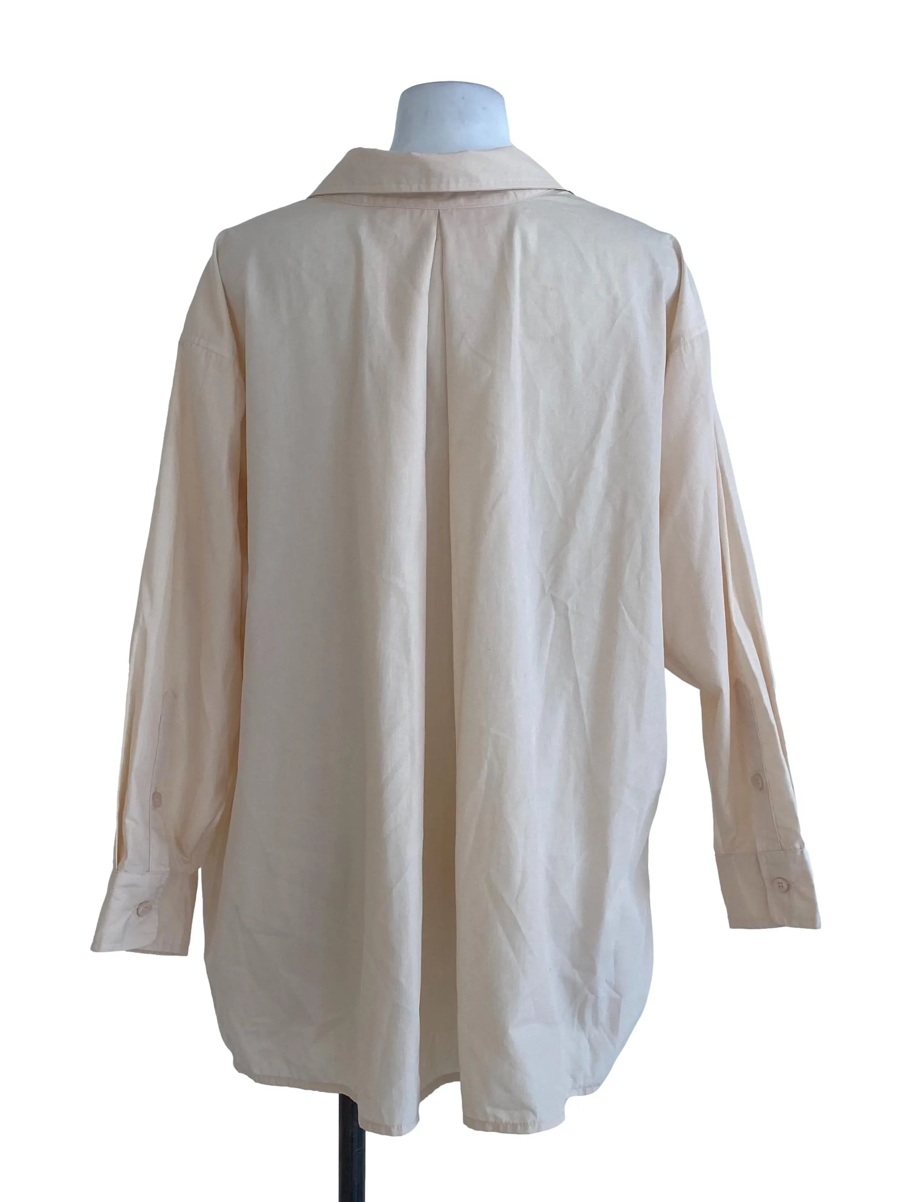 Cream Plain Oversize Shirt