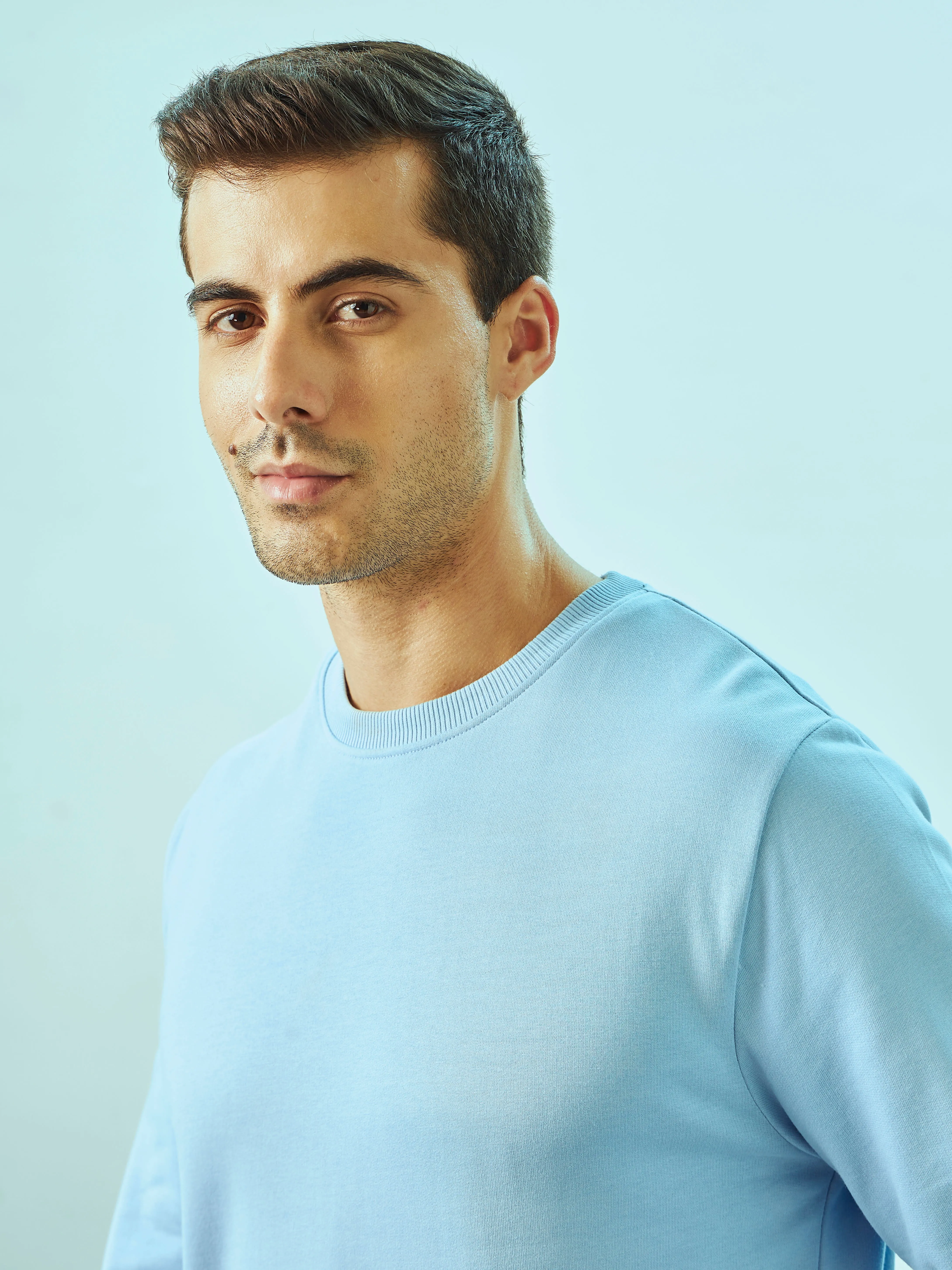 Crew Neck Sweatshirt with Kangaroo Pocket