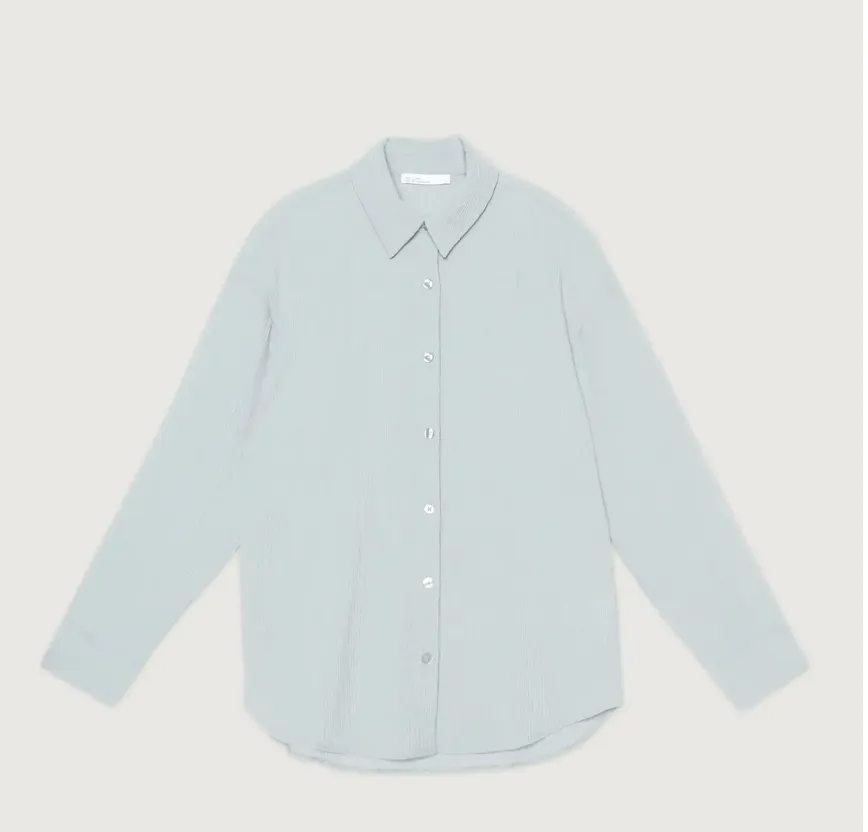 Crinkle Button Up