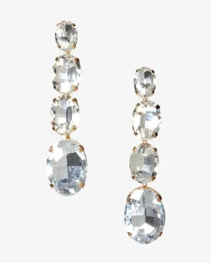 Crystal Jewel Drop Earring Clear Crystal