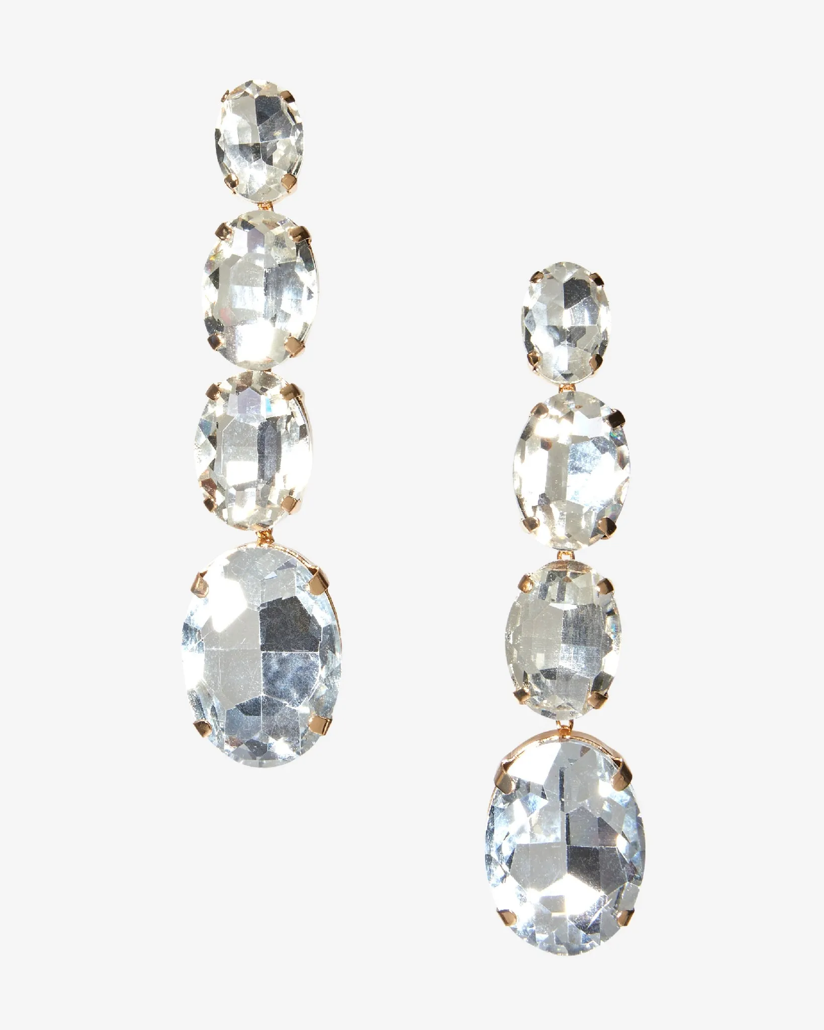 Crystal Jewel Drop Earring Clear Crystal