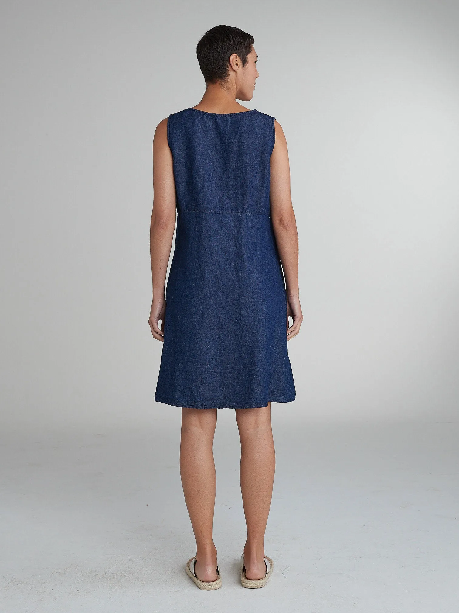 Cut Loose Flax Denim Patch Dress, Style #0450784