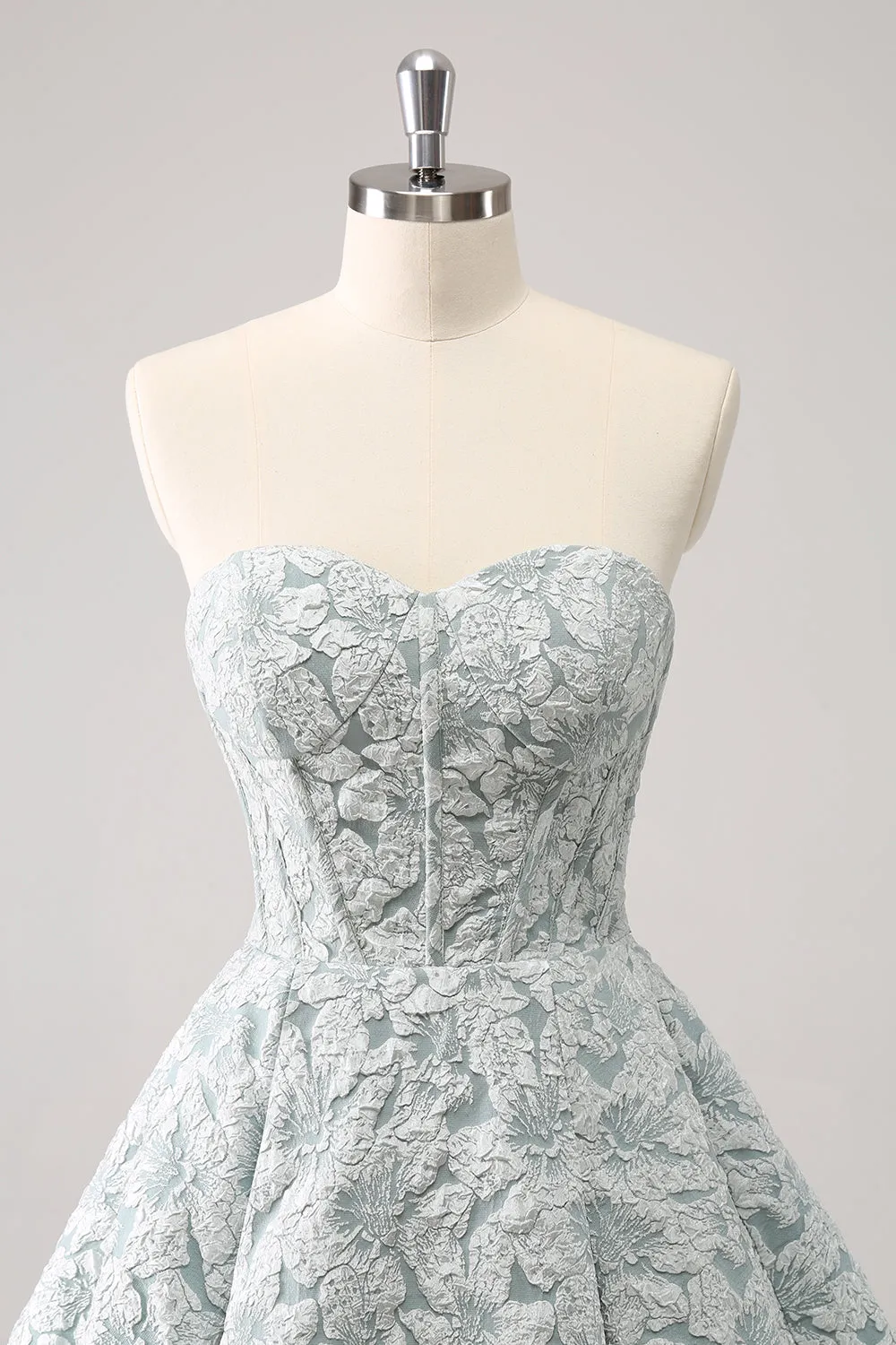 Cute Grey Green A Line Sweetheart Corset Short Homecoming Dress