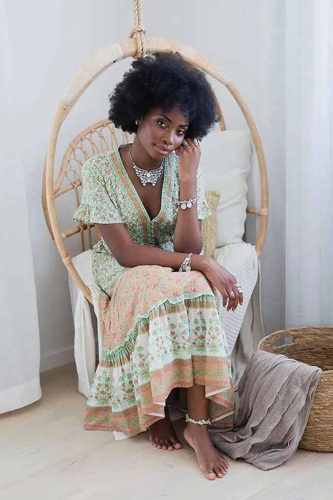 Daisy Meadow Maxi Dress - Wild Poppy