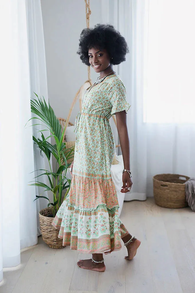 Daisy Meadow Maxi Dress - Wild Poppy