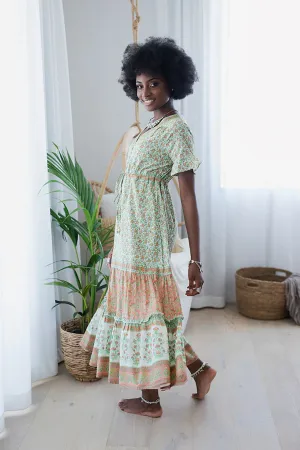Daisy Meadow Maxi Dress - Wild Poppy