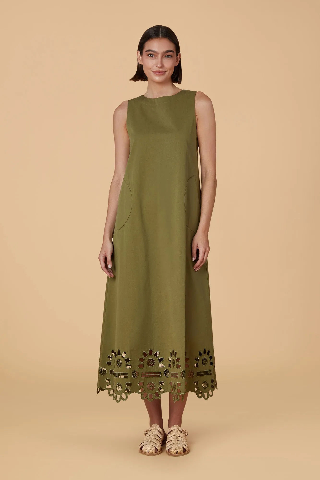 Dani Dress in Olive by Olivia by Livro
