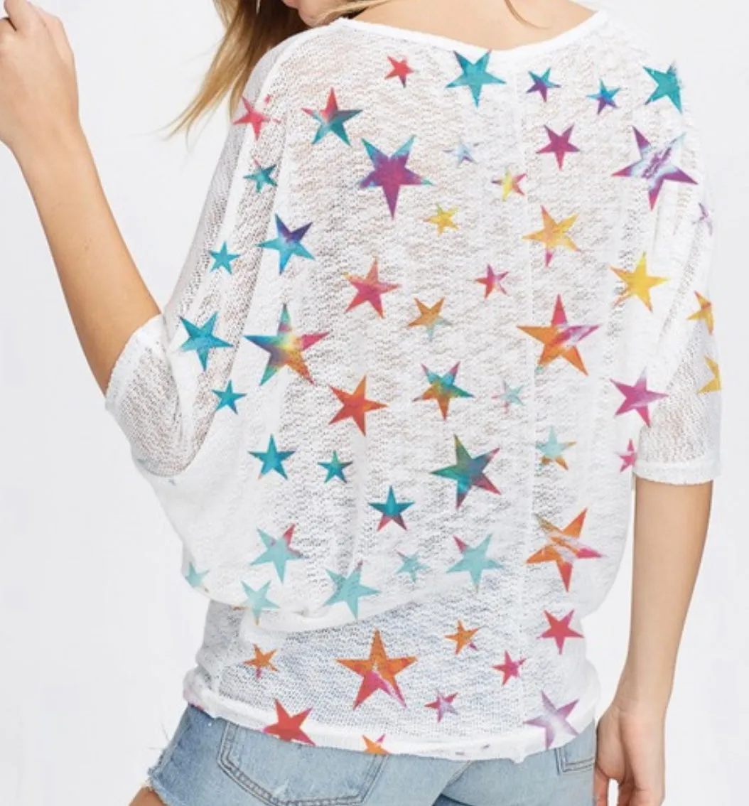 Daphne Knit Blouse in Multi Star