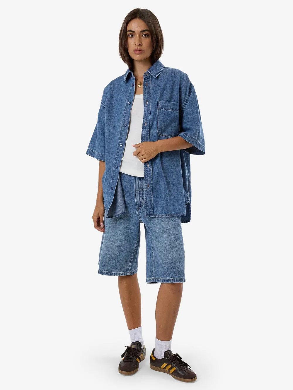 DARIAN DENIM SHIRT - DARK DUST BLUE