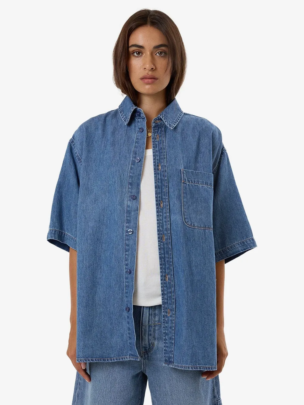 DARIAN DENIM SHIRT - DARK DUST BLUE