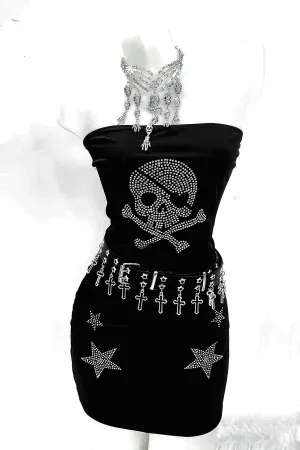 DARK SUBCULTURE SKULL DRESS KF83753
