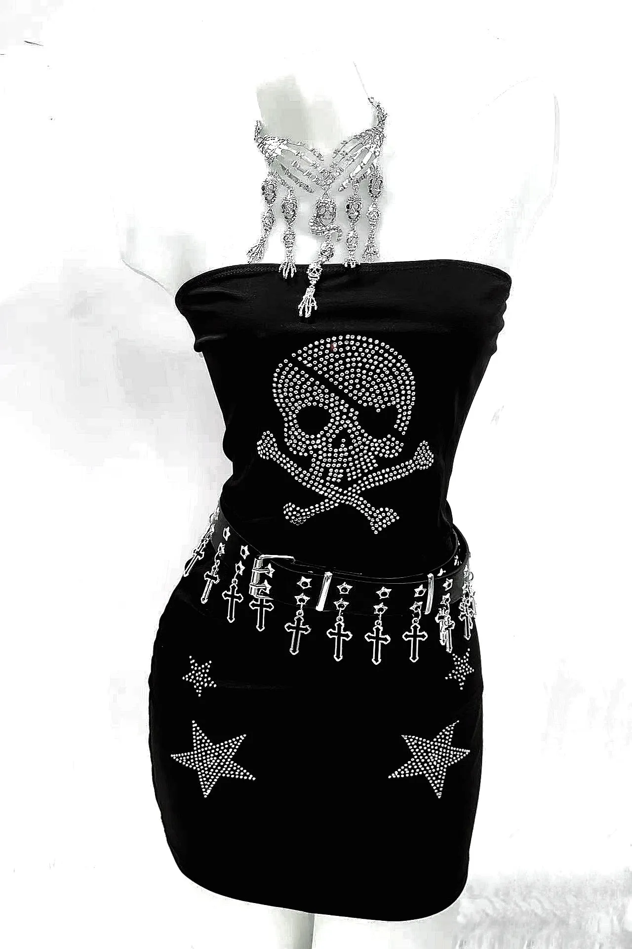 DARK SUBCULTURE SKULL DRESS KF83753