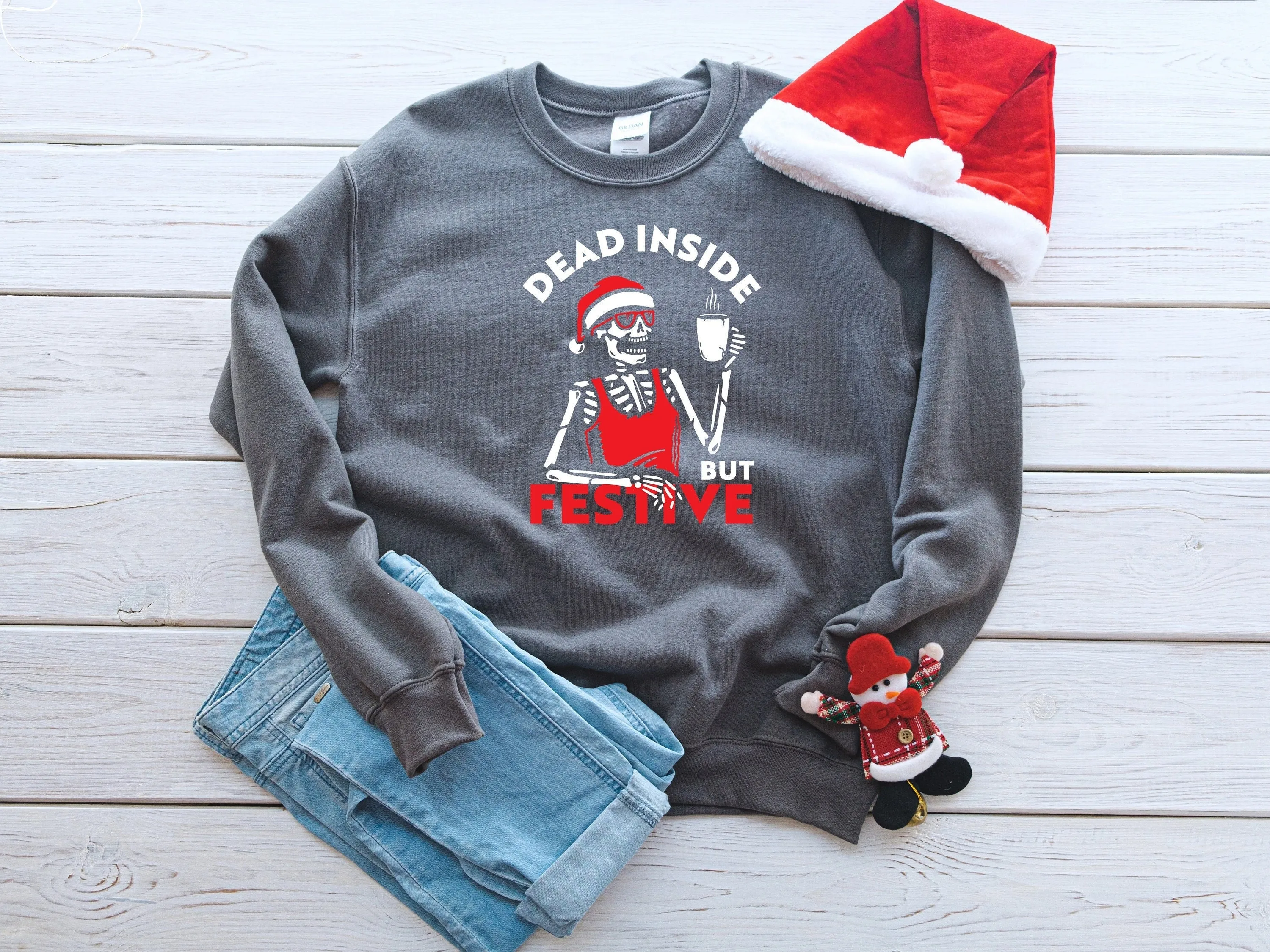 Dead Inside But Festive Ugly Christmas Sweater