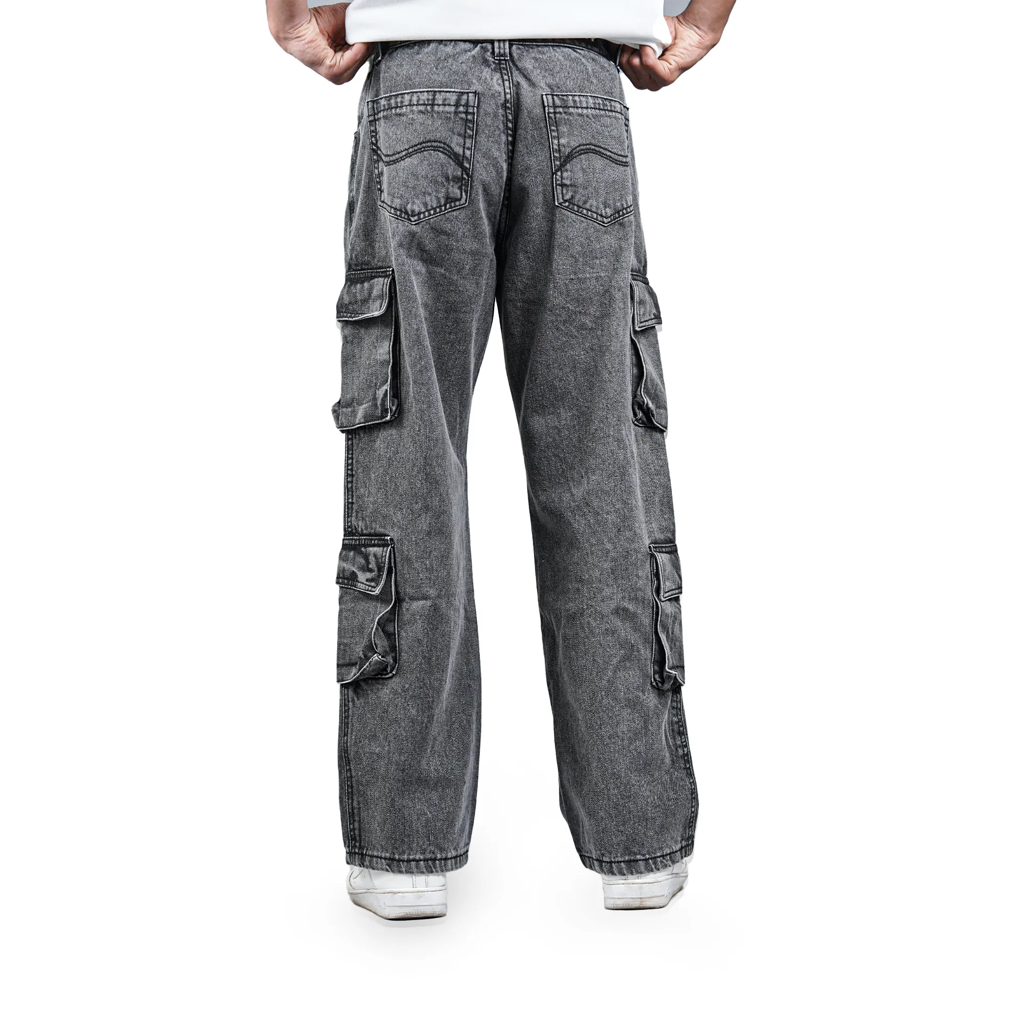 DENIM CARGO - GREY