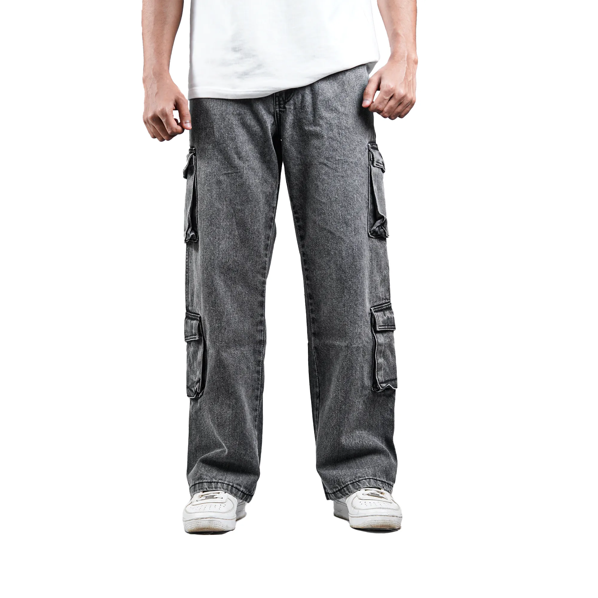 DENIM CARGO - GREY