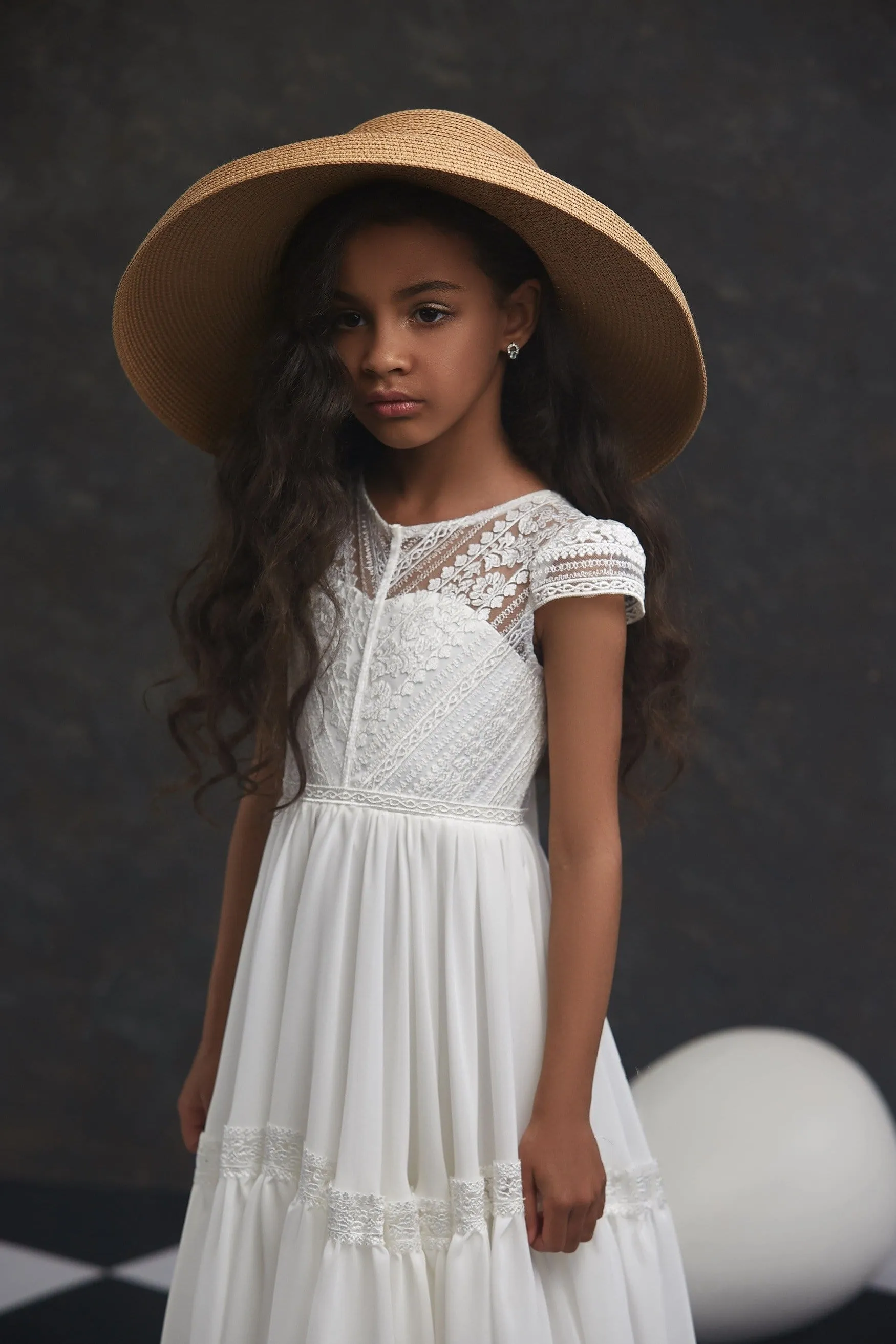 Destination Wedding Boho Flower Girl Lace Dress