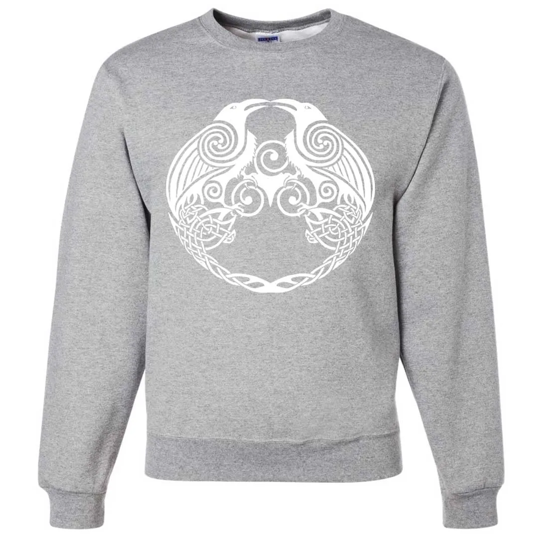 Dual Raven White Print Crewneck Sweatshirt