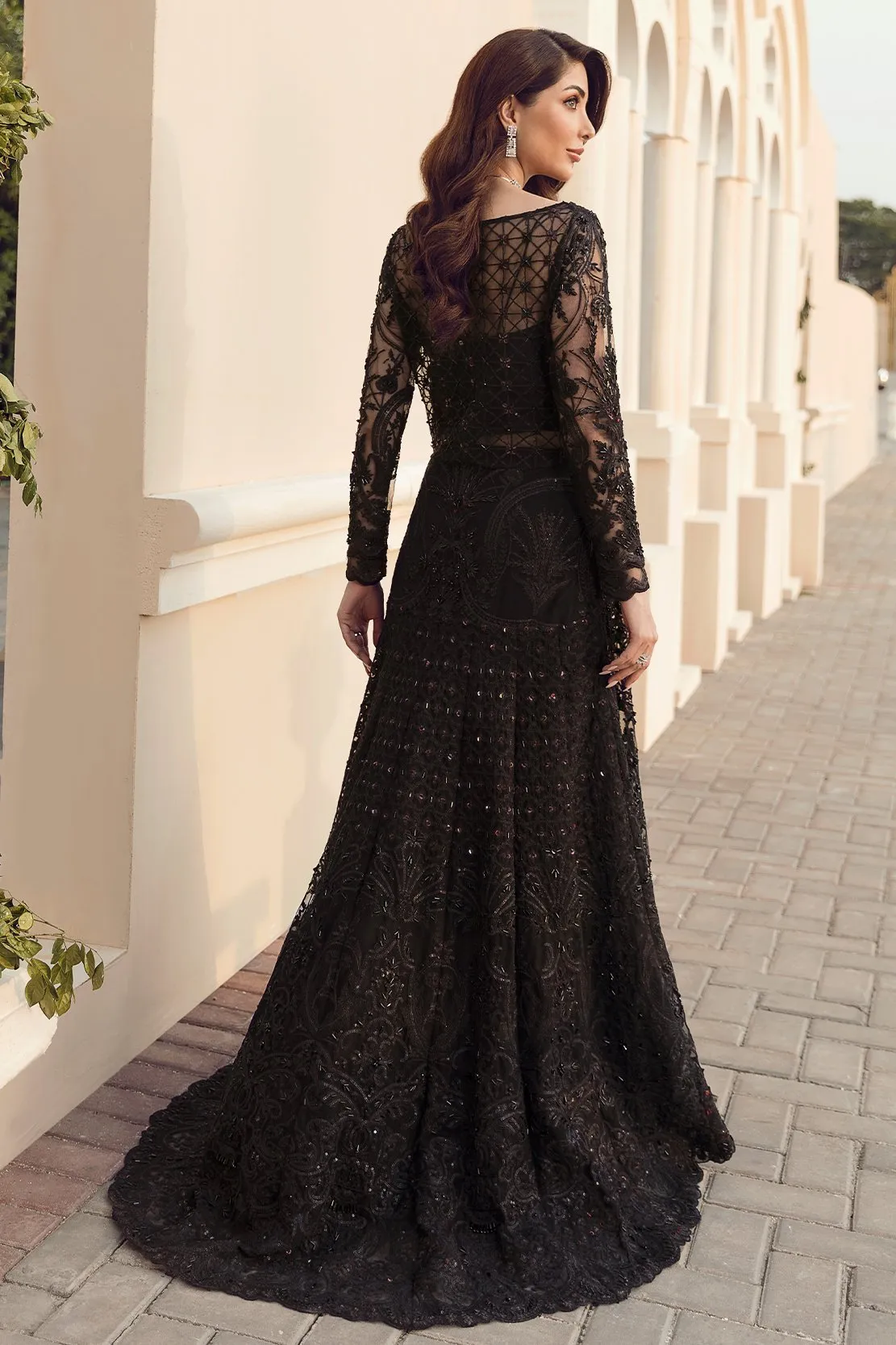 Elegant Girls Pakistani Dress In Black Color #PF151