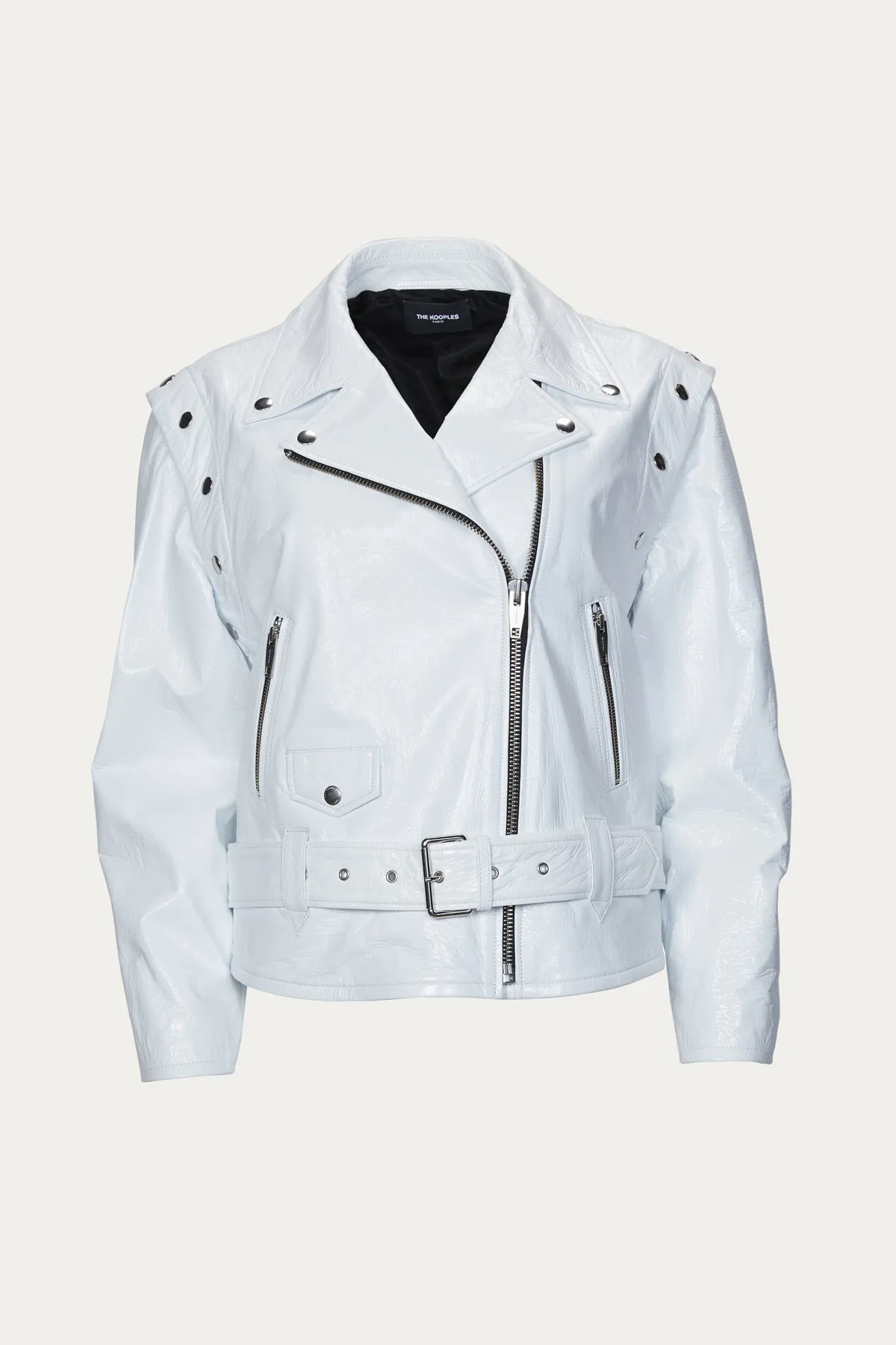 EMBELLISHED CONVERTIBLE LEATHER JACKET