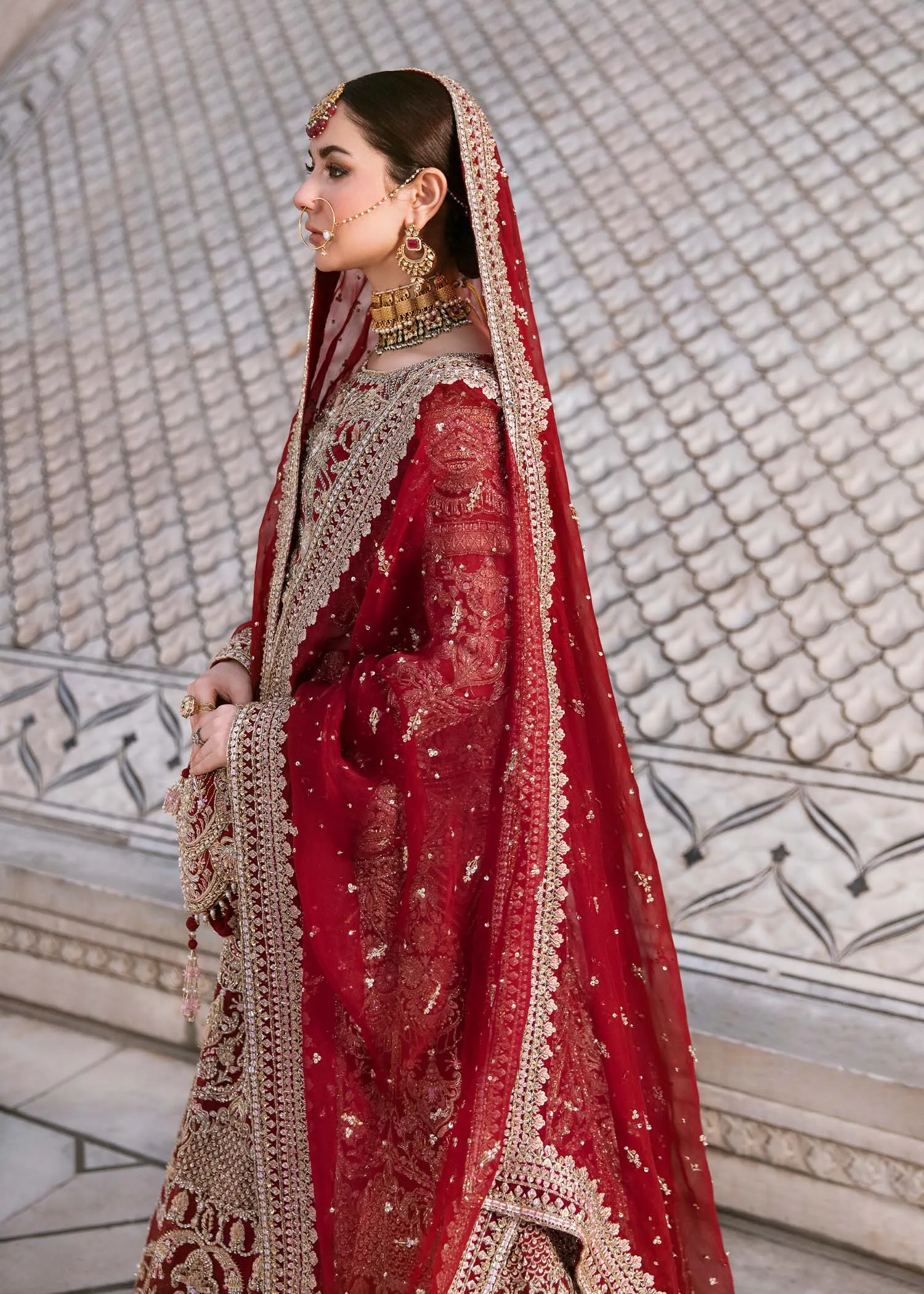 Embellished Red Lehenga Choli Pakistani Wedding Dresses