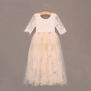 Enchanted Dress - Embroidered Soft Pink