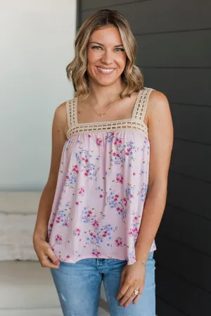 Envied By Everyone Floral Tank Top- Light Pink