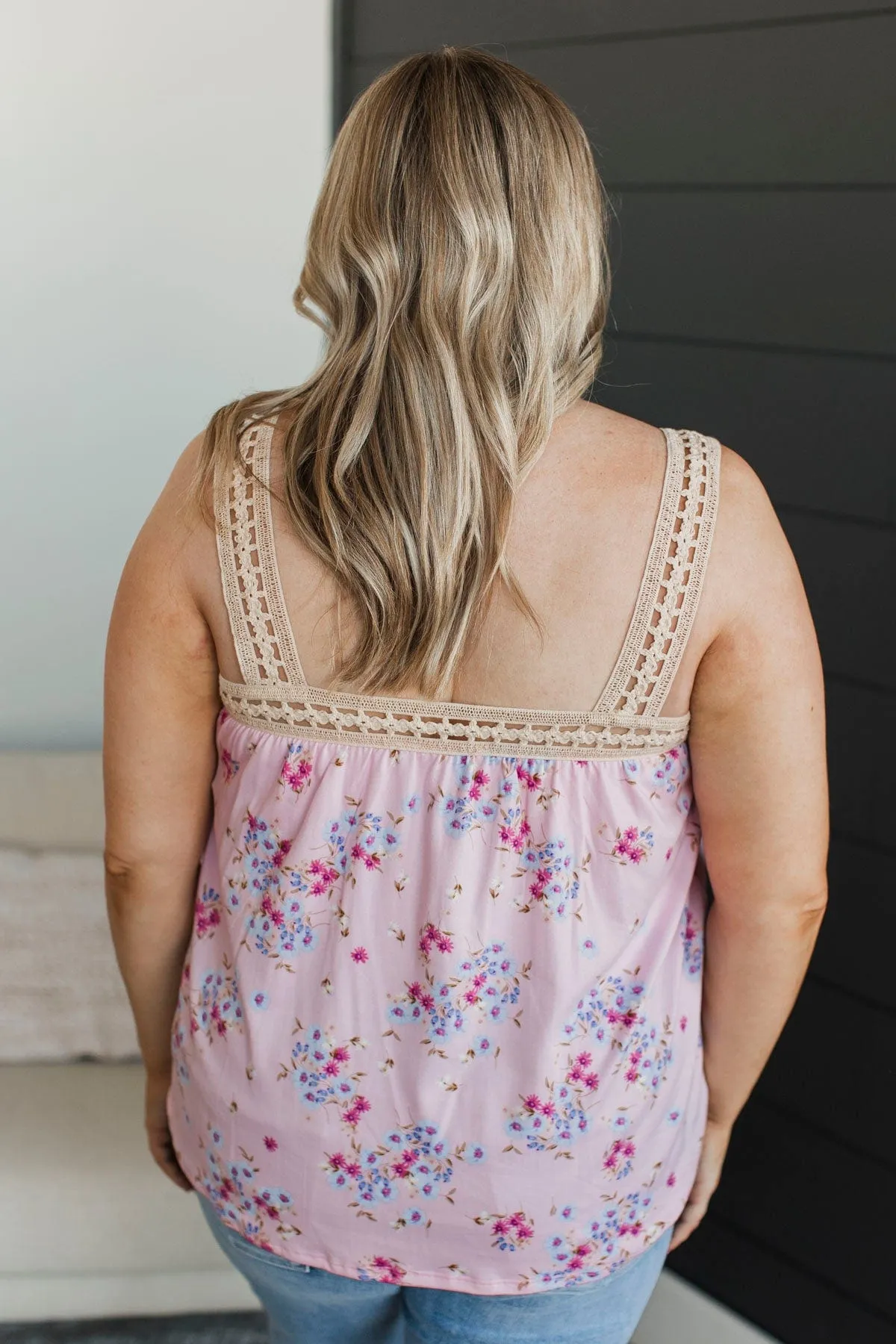Envied By Everyone Floral Tank Top- Light Pink