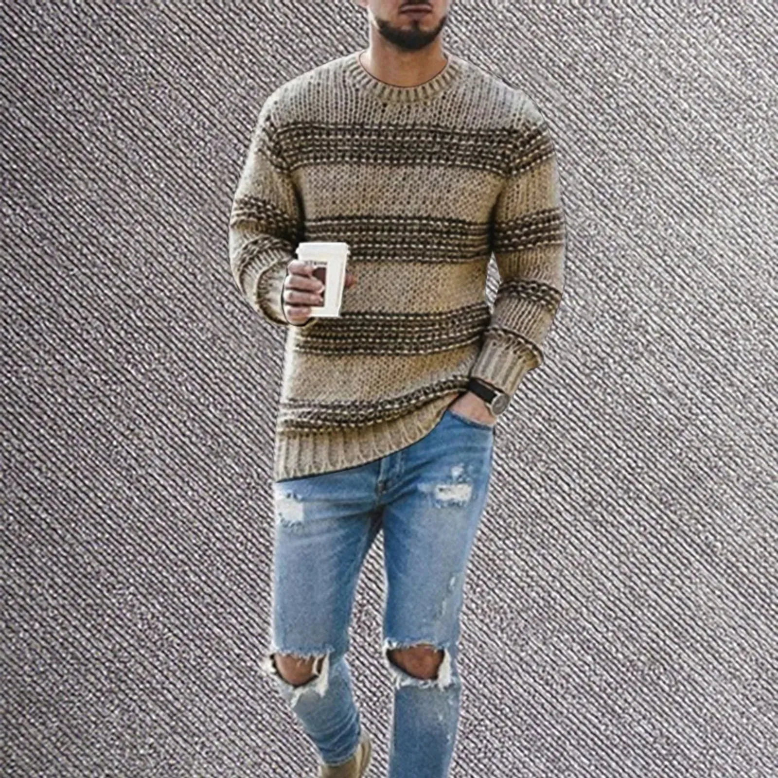 Enzo | Casual Round Neck Sweater For Fall and Winter