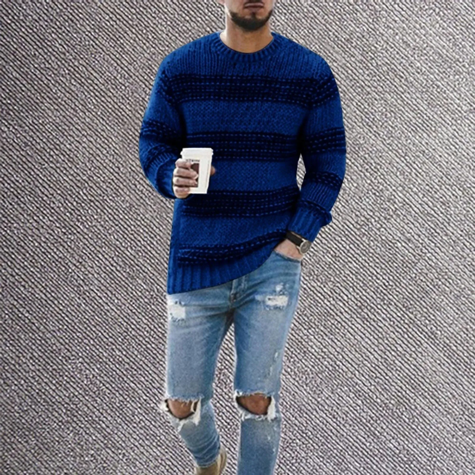 Enzo | Casual Round Neck Sweater For Fall and Winter