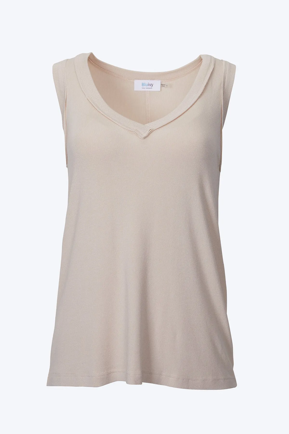 ESSENTIAL RIBBED STRETCH-JERSEY SLEEVELESS TOP