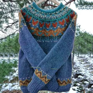 Ever | Women Warm Printed Knitted Sweater | Vintage