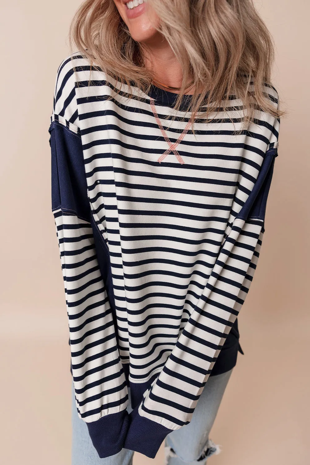 Exposed Seam Loose Fit Sweatshirt