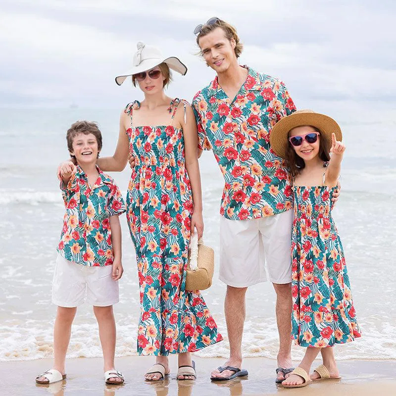 Family Matching Dress and T-Shirt Set - Summer Fun for the Whole Family!