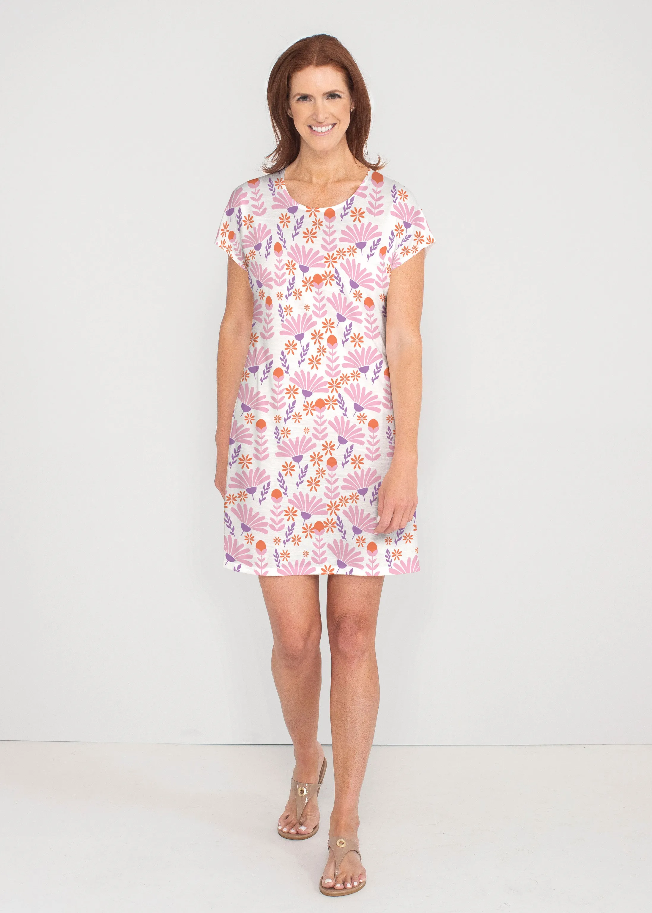 Fanfare (8042) ~ French Terry Short Sleeve Crew Dress