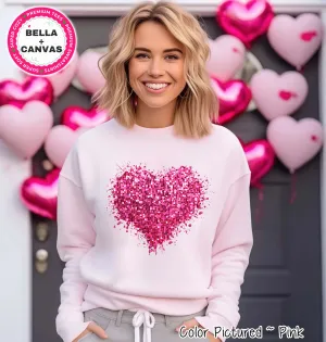 Faux Sequin Heart Valentine Tee or Sweatshirt