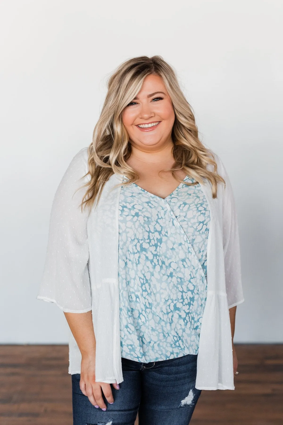 Find Your Purpose V-Neck Wrap Tank Top- Light Blue