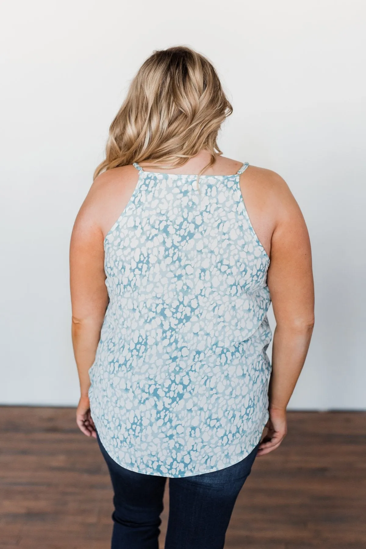 Find Your Purpose V-Neck Wrap Tank Top- Light Blue
