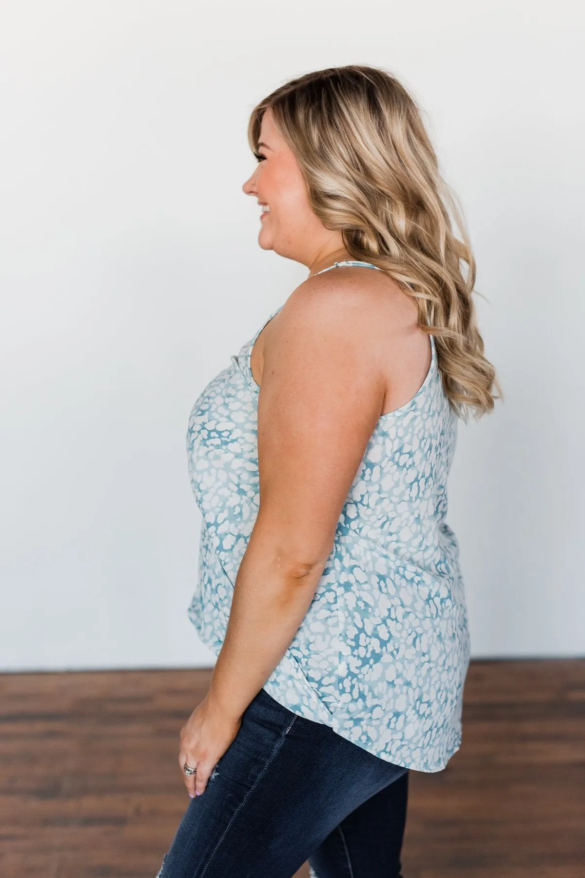Find Your Purpose V-Neck Wrap Tank Top- Light Blue