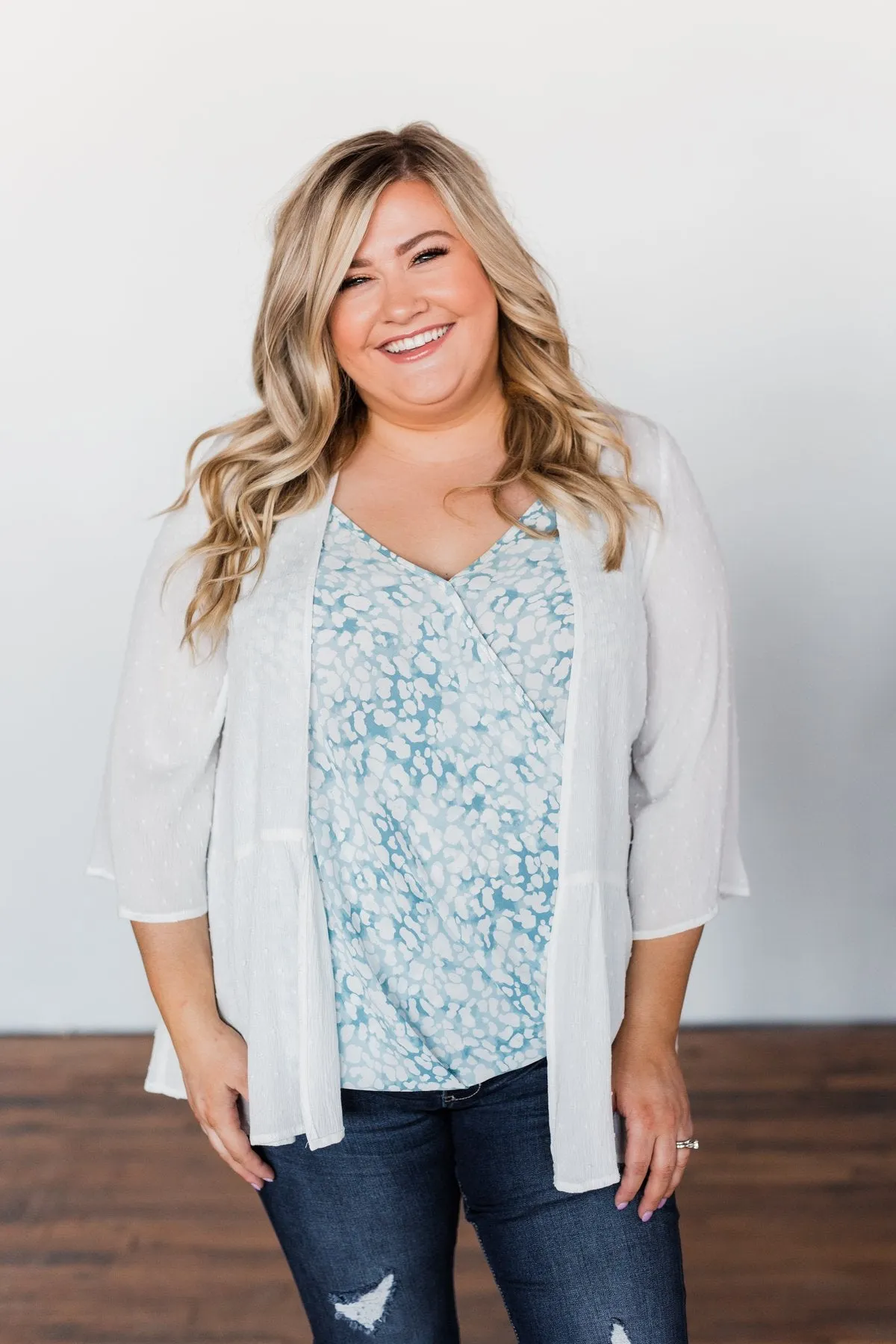 Find Your Purpose V-Neck Wrap Tank Top- Light Blue