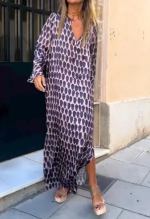 Finley - Long sleeve dress with batik print