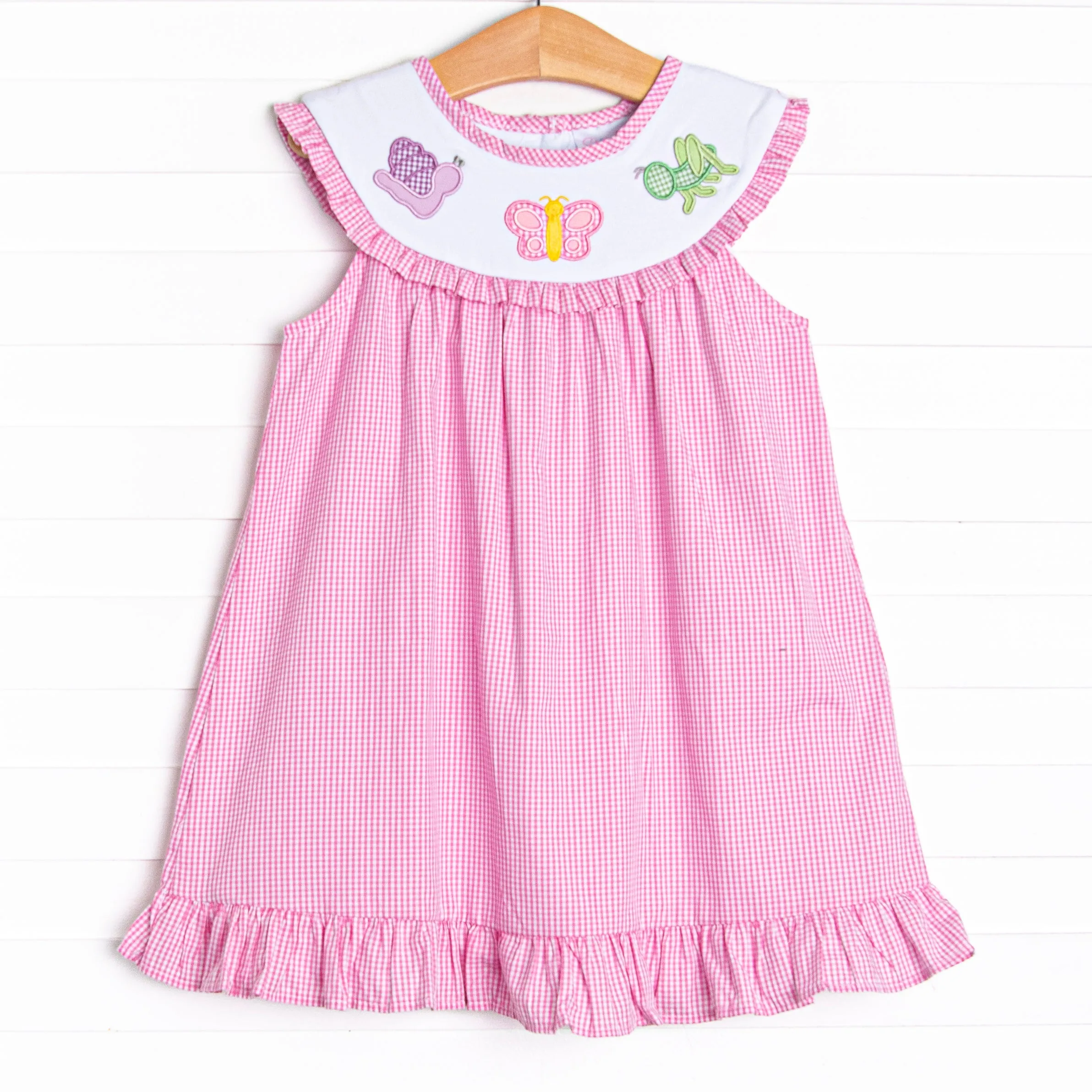 Flowerbed Friends Applique Dress, Pink